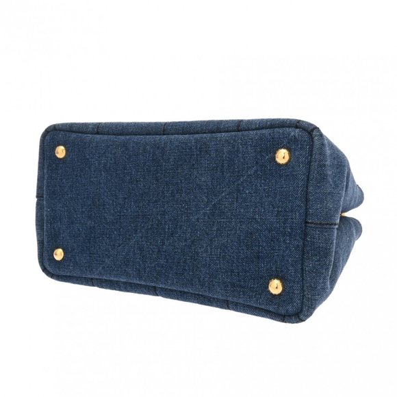 PRADA Prada Canapa Tote Blue 1BG439 Women's Denim Handbag - Picture 6 of 13